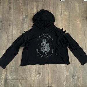 Taylor Swift Reputation Stadium Tour Long Sleeve Cutout Hoodie 🖤 Size Large